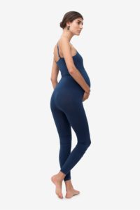Blue maternity leggings for pregnant women